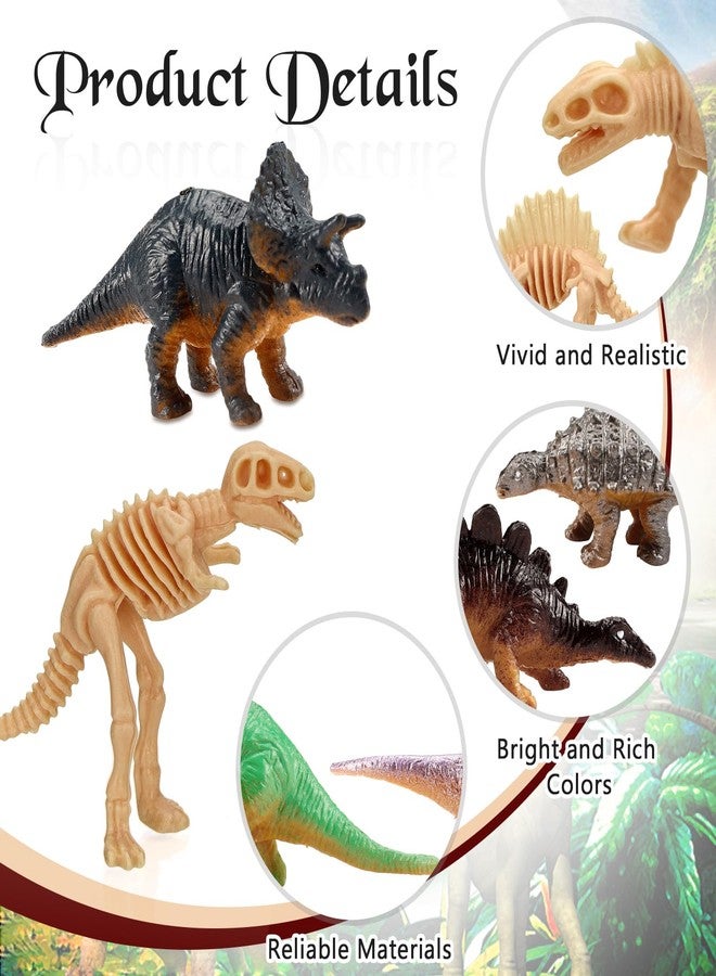 VICROIC 24 PCS Dinosaur Fossil Skeletons, Assorted Dinosaur Skeleton Figures Science Dino Sand Dig Party Favor Decorations - Image 3